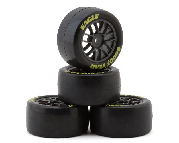 Losi Goodyear Eagle Pre-Mounted Tires (4) (Soft): NASCAR GROM