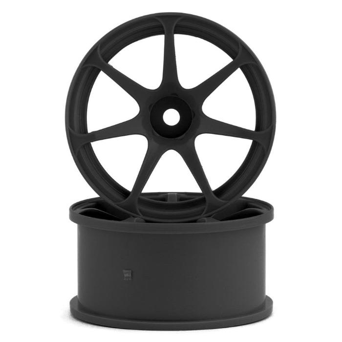 Mikuni AVS Model T7 7-Spoke Drift Wheels (Black) (2) (7mm Offset) w/12mm Hex