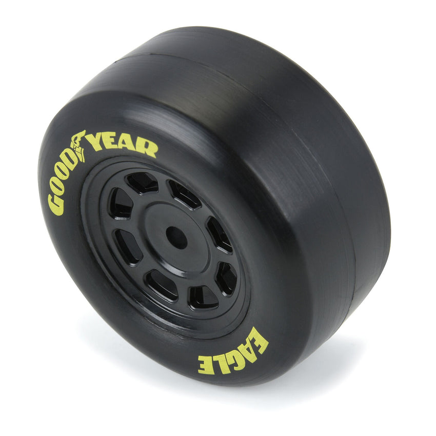 Pro-Line 1/12 Goodyear Eagle Truck/Retro Tire F/R MTD Blk Wheels (4): NASCAR