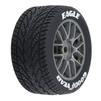 Proline 1/12 Goodyear Eagle Rain Tire F/R MTD Gray Wheels (4): Losi NASCAR