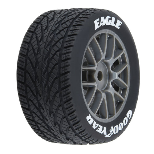 Proline 1/12 Goodyear Eagle Rain Tire F/R MTD Gray Wheels (4): Losi NASCAR