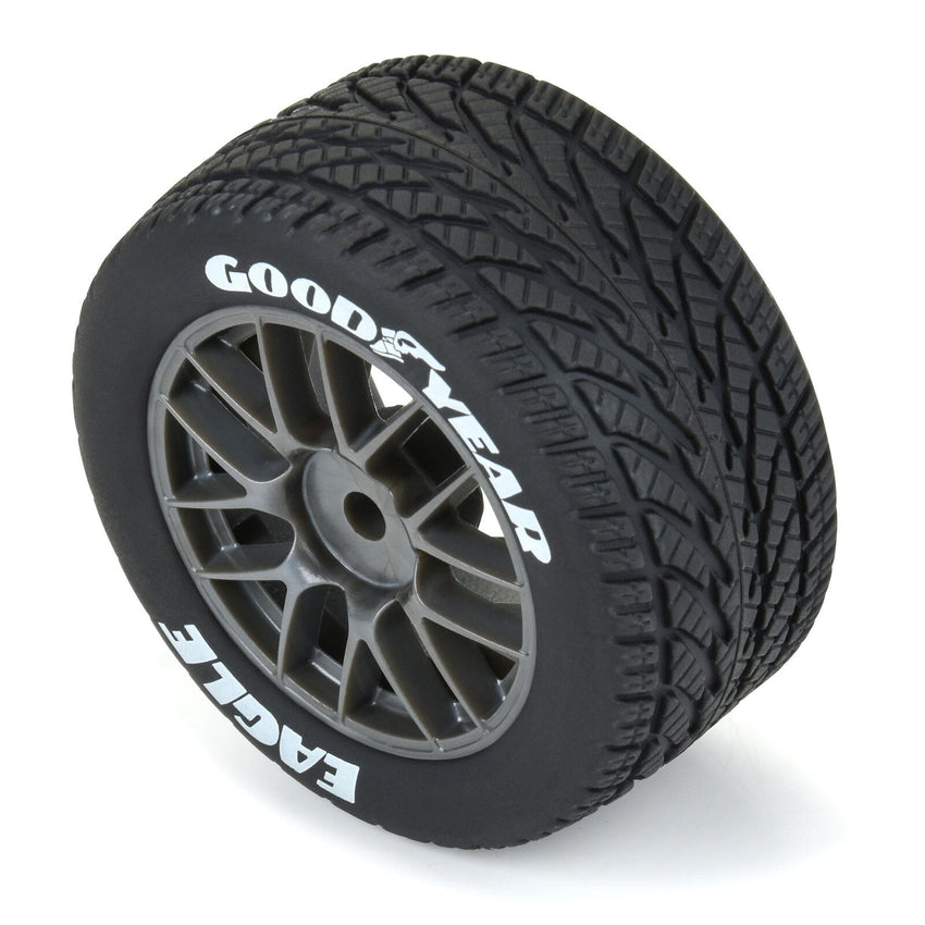 Proline 1/12 Goodyear Eagle Rain Tire F/R MTD Gray Wheels (4): Losi NASCAR