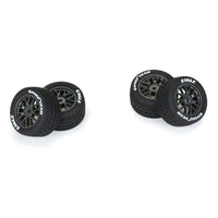 Proline 1/12 Goodyear Eagle Rain Tire F/R MTD Gray Wheels (4): Losi NASCAR