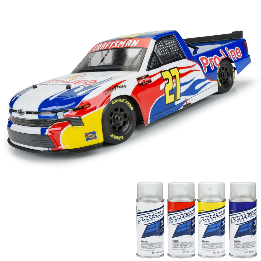 Proline 1/12 Pre-Cut 2024 Chevy Silverado Truck Clear Body: Losi NASCAR