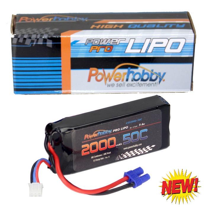 Powerhobby 2s 7.4V 2000mah 50c EC2 Lipo Battery