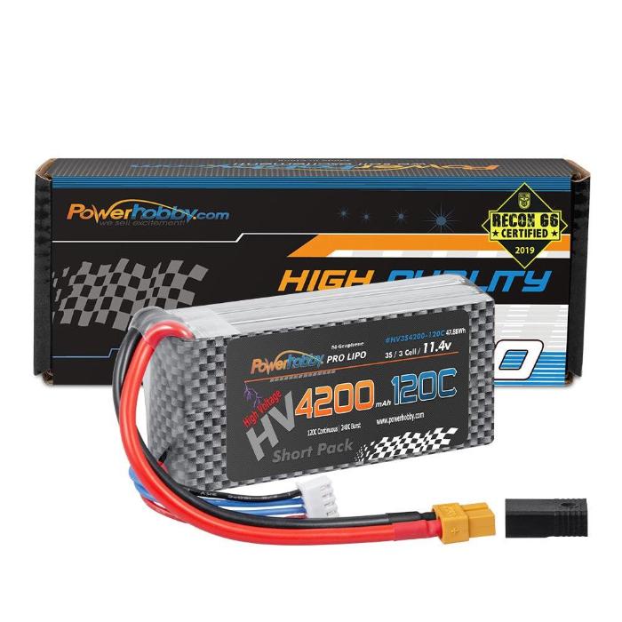 Powerhobby 3S 11.4V 4200mAh 120C Graphene + HV Lipo Battery w/ XT60 Plug