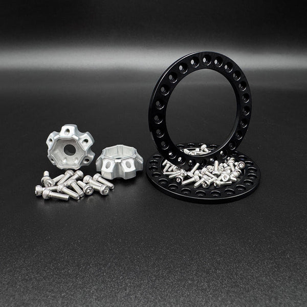 Reefs RC BLADE 1.9" Aluminum Beadlock Wheels w/Reef Hubs & Rings (Silver) (4)