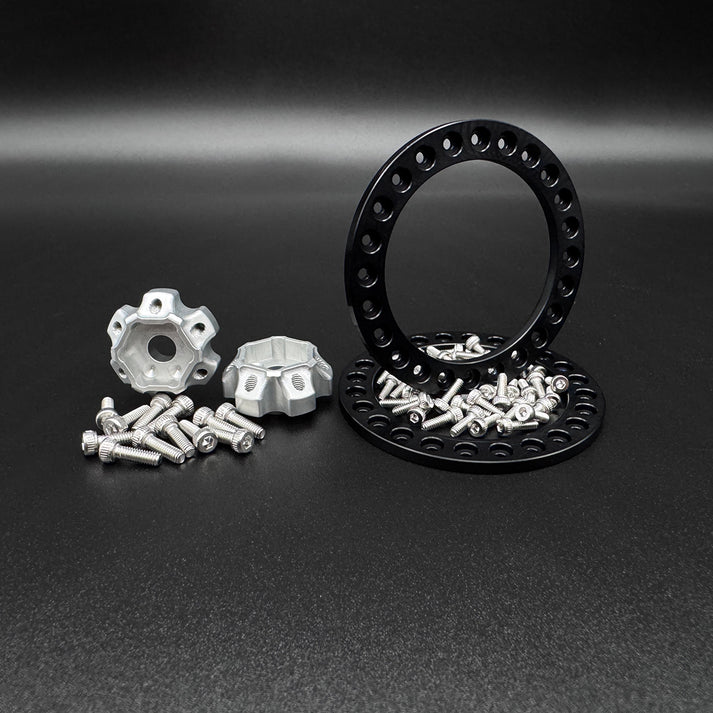 Reefs RC BLADE 1.9" Aluminum Beadlock Wheels w/Reef Hubs & Rings (Silver) (4)
