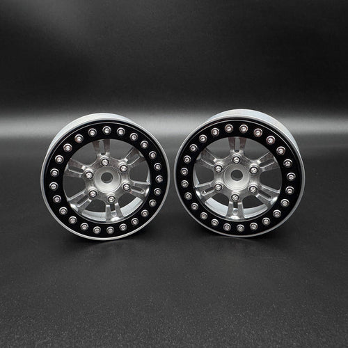 Reefs RC BLADE 1.9" Aluminum Beadlock Wheels w/Reef Hubs & Rings (Silver) (4)