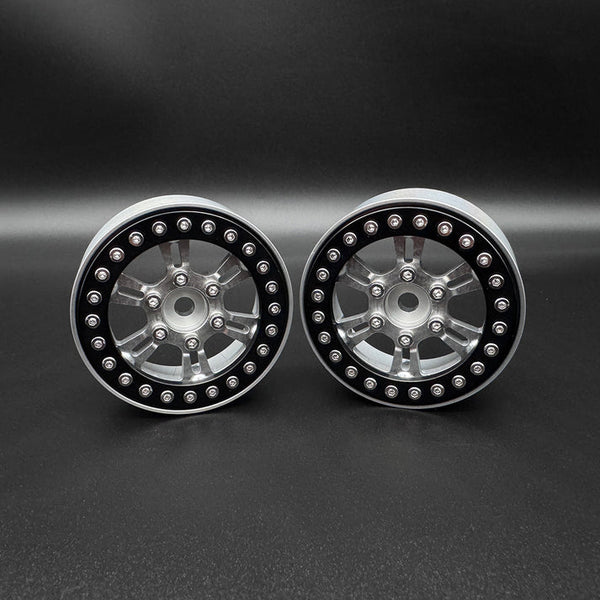 Reefs RC BLADE 1.9" Aluminum Beadlock Wheels w/Reef Hubs & Rings (Silver) (4)
