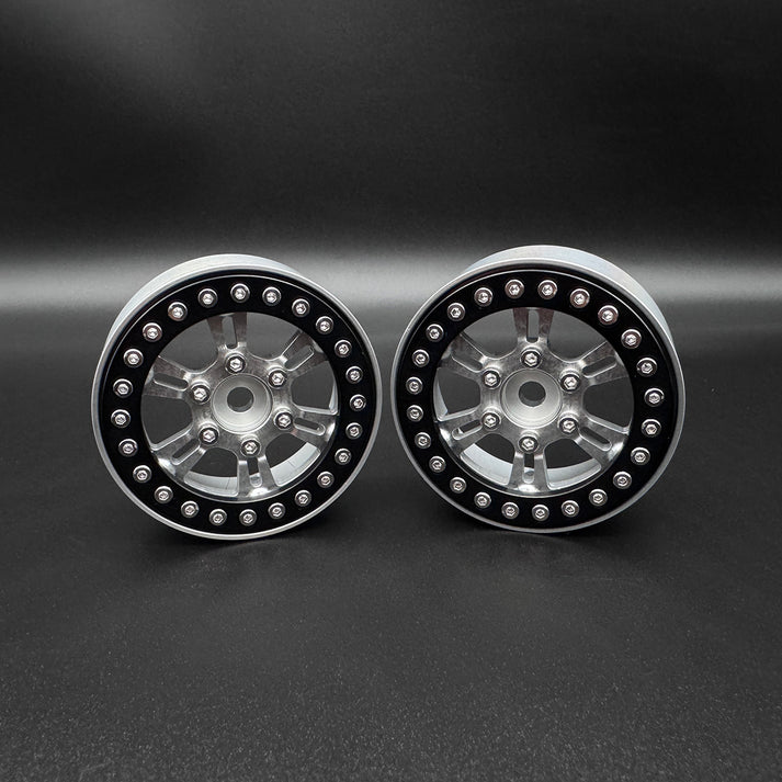 Reefs RC BLADE 1.9" Aluminum Beadlock Wheels w/Reef Hubs & Rings (Silver) (4)