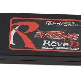 Reve D 2S Thin Shorty LiPo Battery 100C w/4mm Bullets (7.4V/3700mAh)