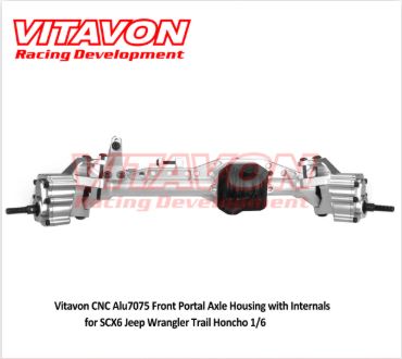 Vitavon CNC Alu7075 Front & Rear Portal Axle Housing with Internals for SCX6 Jeep Wrangler Trail Honcho 1/6