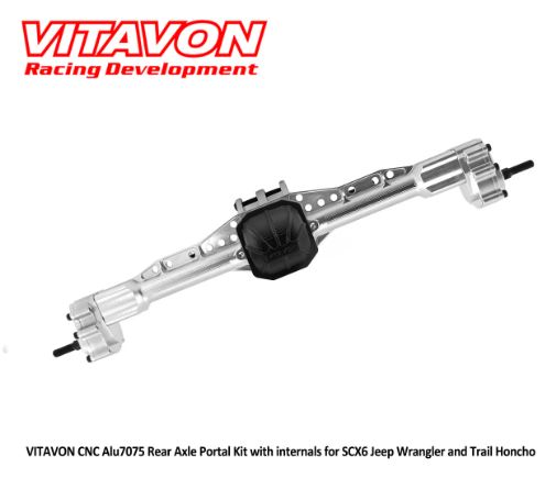 Vitavon CNC Alu7075 Front & Rear Portal Axle Housing with Internals for SCX6 Jeep Wrangler Trail Honcho 1/6