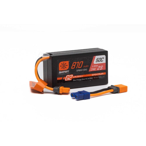 Spektrum RC 2S 50C Smart G2 LiPo Battery w/IC2 Connector (7.4V/810mAh)