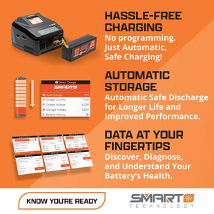 Spektrum 7.4V 1400mAh 2S 30C Smart G2 LiPo Battery: IC2