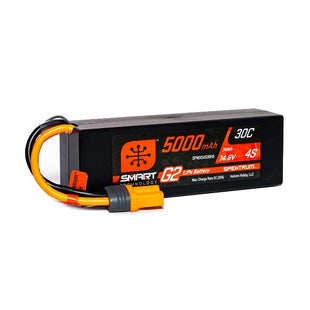 Spektrum 14.8V 5000mAh 4S 30C Smart G2 Hardcase LiPo Battery: IC5