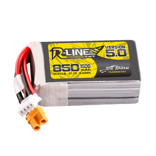 Tattu R-Line Version 5.0 850mAh 3S 11.1V 150C Lipo Battery Pack with XT30U-F Plug