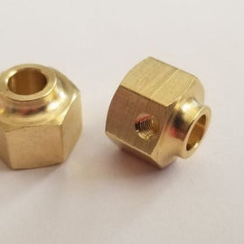 Team KNK Brass 12mm x 8mm Hexes, (2 pcs) - Axial Portal Axles