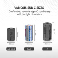 Tenergy Propel Sub C 3800mAh NiMH Flat Top w/ Tabs Rechargeable Batteries (Special Size)