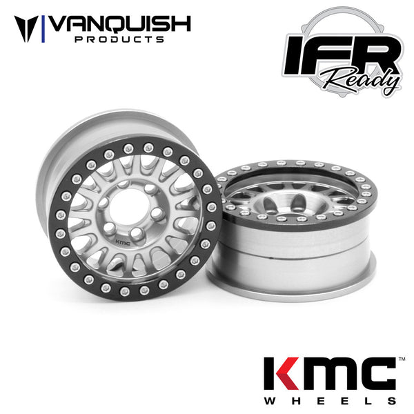 Vanquish Products 1.9 Aluminum KMC KM445 Impact Beadlock Wheels, Clear