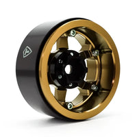 TREAL 1.9" Aluminum Beadlock Wheels (4) Scale-Look Concave Six Spoke Rim Crawler Wheels for 1/10 RC Trucks Type H, Copper