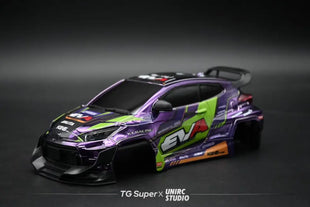 GT55 1/24 Scale Rally Hatchback-Style Plastic Body Shell – 109mm Wheelbase (Purple)