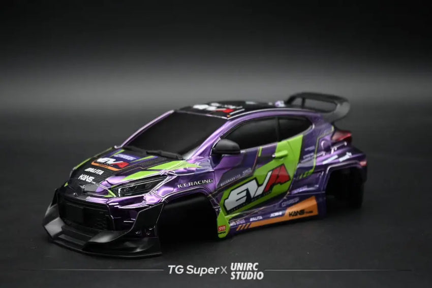GT55 1/24 Scale Rally Hatchback-Style Plastic Body Shell – 109mm Wheelbase (Purple)