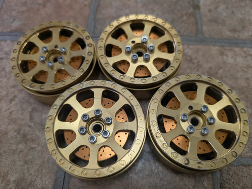 USED - SuperShafty Osprey V1 Gold Wheels with SuperShafty Orange Rotors (4)