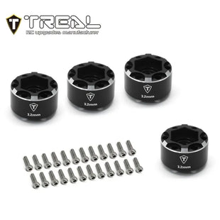 Treal 12mm Hex Hubs 1.9 Wheel Spacer Extension, Black (12mm)