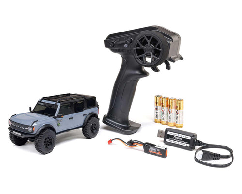 Axial SCX30 Ford Bronco 1/30 4WD RTR Scale Mini Crawler (Grey) w/2.4GHz Radio, Battery & Charger