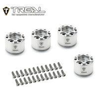 Treal (15mm Thickness) 12mm Hex Hubs Wheel Adaptor 6 Bolts Different Offset Aluminum 7075 for 1:10 Crawler-Silver