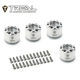 Treal (15mm Thickness) 12mm Hex Hubs Wheel Adaptor 6 Bolts Different Offset Aluminum 7075 for 1:10 Crawler-Silver