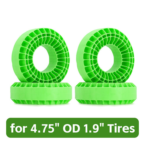 INJORA Soft Silicone Rubber Inserts For 118-122mm, 4.75" OD, 1.9" Tires (4), Green
