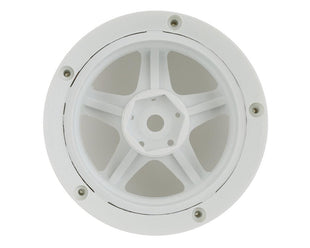 DS Racing Drift Element 5 Spoke Drift Wheels (Triple White w/Gold Rivets) (2) (Adjustable Offset) w/12mm Hex