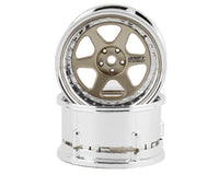 DS Racing Drift Element 6 Spoke Drift Wheels (Gold & Chrome) (2) (Adjustable Offset) w/12mm Hex