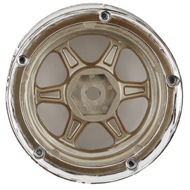 DS Racing Drift Element 6 Spoke Drift Wheels (Gold & Chrome) (2) (Adjustable Offset) w/12mm Hex