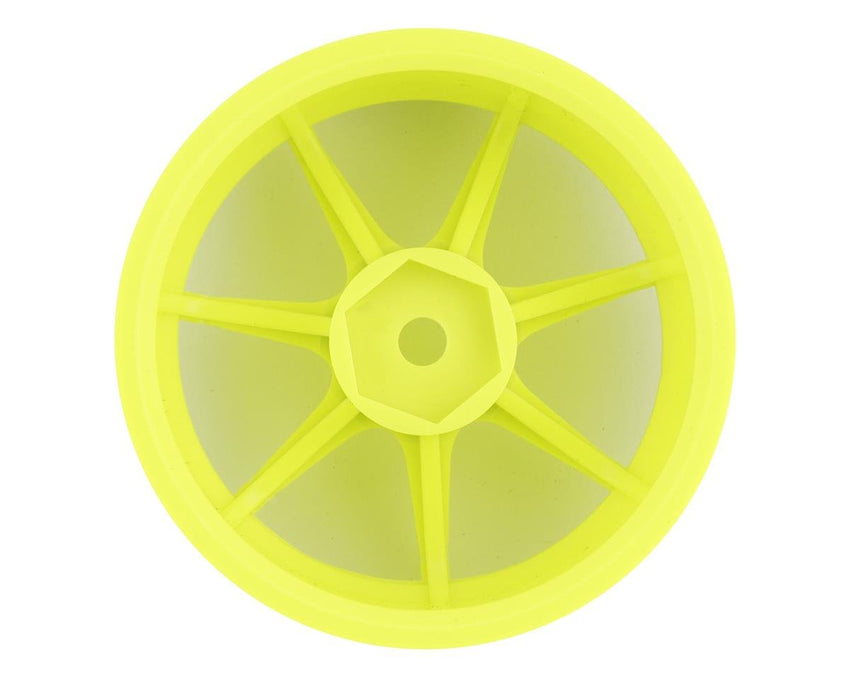 Mikuni AVS Model T7 7-Spoke Drift Wheels (Yellow) (2) (7mm Offset) w/12mm Hex