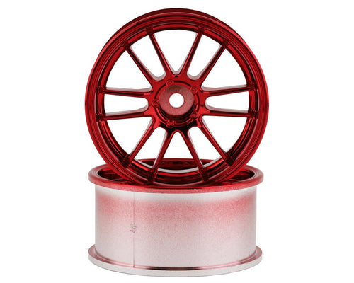 Mikuni Ultimate GL 6-Split Spoke Drift Wheels (Plated Red) (2) (7mm Offset) w/12mm Hex