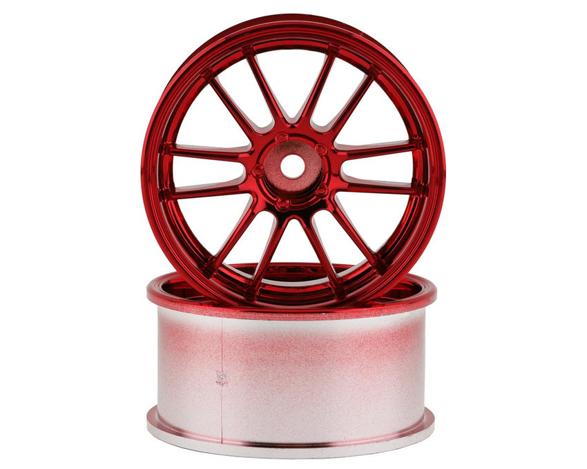 Mikuni Ultimate GL 6-Split Spoke Drift Wheels (Plated Red) (2) (7mm Offset) w/12mm Hex