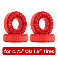 INJORA Hard Silicone Rubber Inserts For 118-122mm, 4.75" OD, 1.9" Tires (4), Red