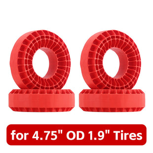 INJORA Hard Silicone Rubber Inserts For 118-122mm, 4.75" OD, 1.9" Tires (4), Red