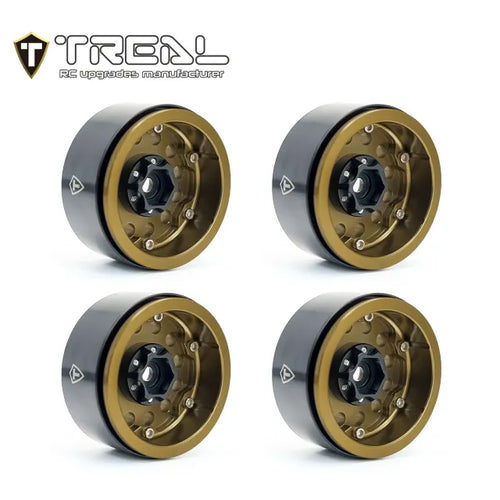 Treal Hobby Type I 1.9" Vintage 12-Hole Beadlock Wheels (Bronze) (4)