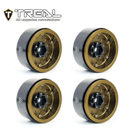 Treal Metal 1.9 Beadlock Wheel Rims 4pcs Vintage Design Wheel Hub for Wagon Wheel 1:10 RC Crawler -Type I Bronze