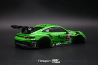 GT55 1/24 Scale Porsche 911 GT3R Sports Car Body – Racing Edition – 109mm Wheelbase (Green)