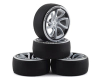 Firebrand RC Superskunk D2 Pre-Mounted Slick Drift Tires (4) (White/Black) w/D2 Tires, 12mm Hex & 3mm Offset