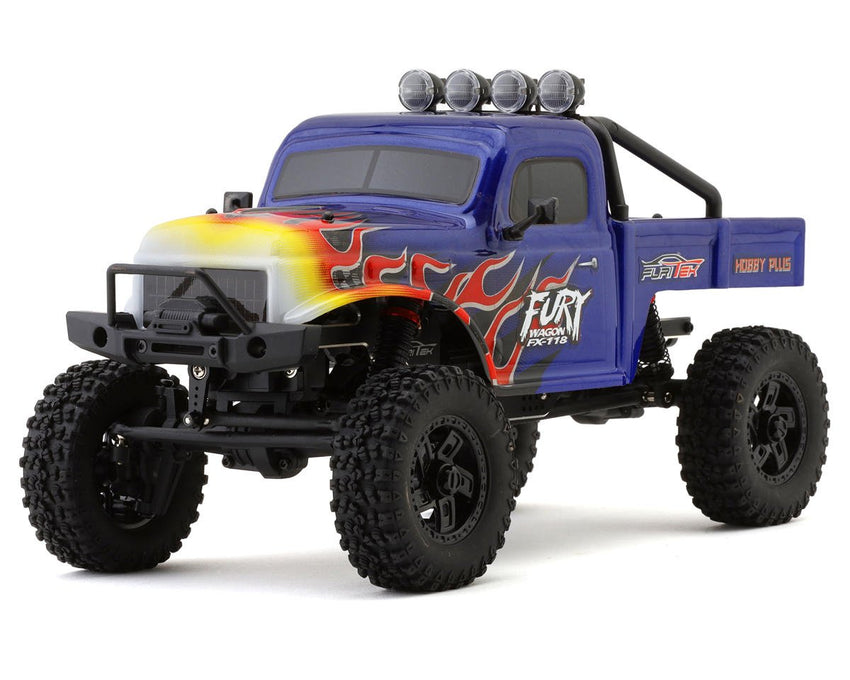 Furitek FX118 BLUE w/ FLAMES Fury Wagon 1/18 RTR Brushless Rock Crawler