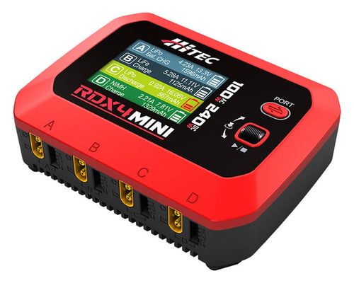 Hitec RDX4 Mini Quad Smart LiPo Battery Balance Charger (4S/6A/DC-240W/AC-100W)