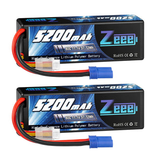 Zeee 11.1V 80C 5200mAh 3S Lipo Hardcase w/ EC5 Connector (2/pk)