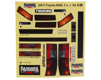Pandora RC 1/10 257-260mm Toyota AE86 Trueno N2 Specification Drift Body Set, Clear